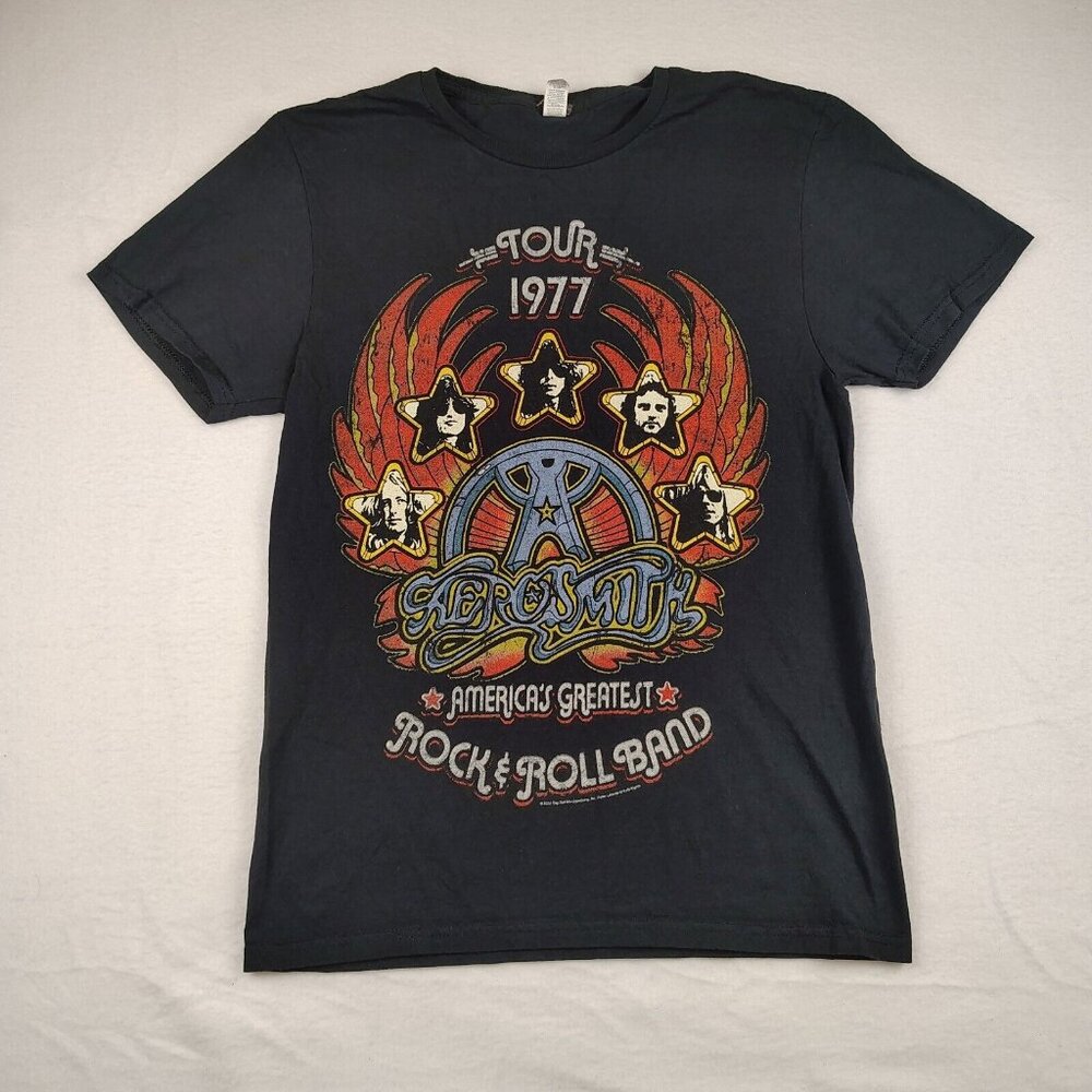 Aerosmith Tour 1977 America's Greatest Rock & Roll Band Graphic Print Shirt Sz S